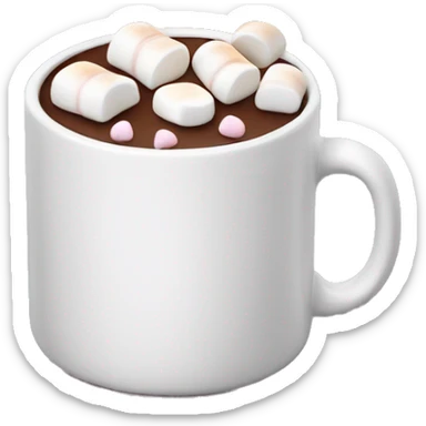 Mug of hot chocolate with mini marshmallows sticker