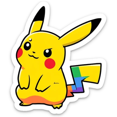 Pikachu with Rainbows sticker