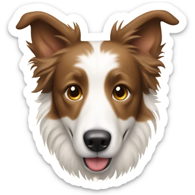 A sand and White border collie with falling ears and short haïr sticker
