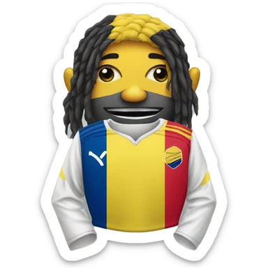 Emoji with soccer jersey of Colombia  sticker
