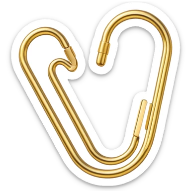 one gold paper clip sticker