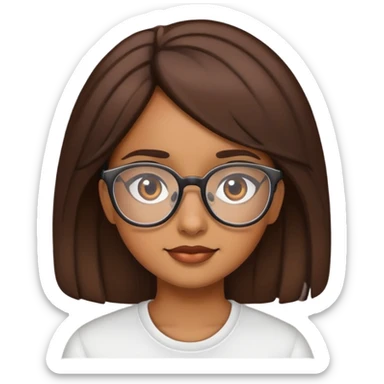 brown girl needs glasses sticker