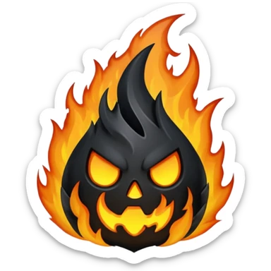 single black flame sticker