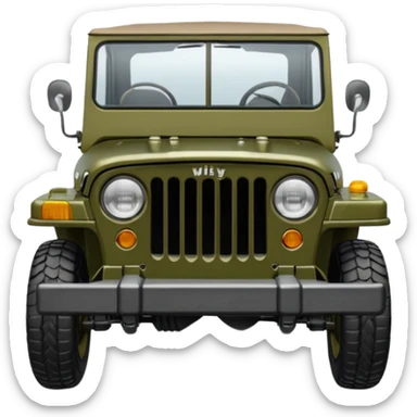 Willy Jeep front drawing sticker