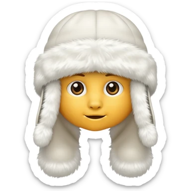 big fluffy fur winter hat sticker