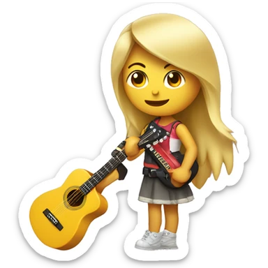 CHICA RUBIA CON GUITARRA EN LA QUE PONGA EXTREMODURO sticker