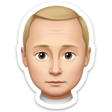 young putin photorealistic sticker