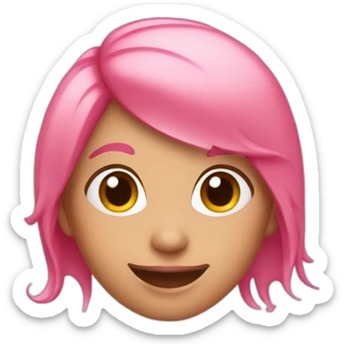girl with] pink hair tongue sticking out sticker