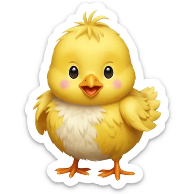 Pulcino saltellante formato ridotto sticker