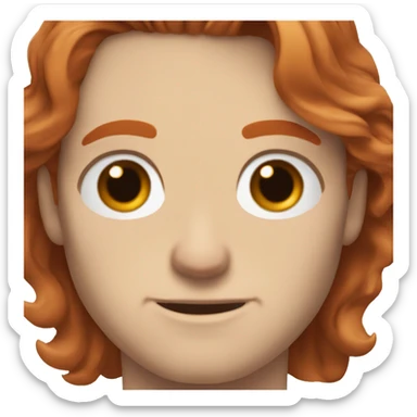 Superman, blue eyes, reddish hair, freckles, reddish beard, freckles on face sticker