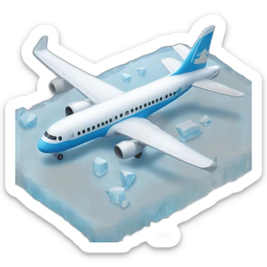 Airplane made from ice sticker