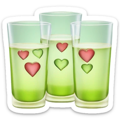 Tequila shots with hearts sticker