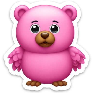 Pink Birdie bear sticker