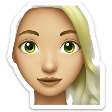 teenage girl with green eyes sticker