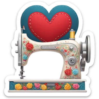 sewing machine as a heart sticker