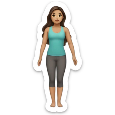 Latina girl brunette hair in Tadasana yoga sticker