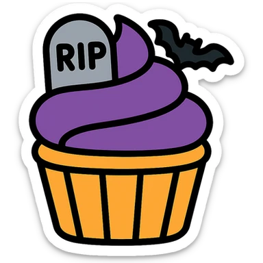 gothic cupcake sticker