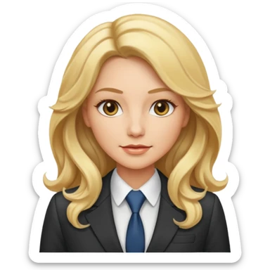 elegant female boss with long blonde wavy hair sticker
