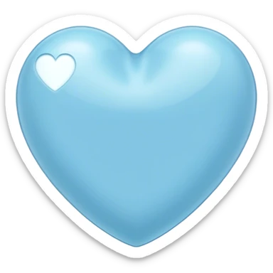 glossy pastel blue heart sticker