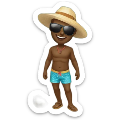 Papa Troubz en vacances en mode enfant sticker