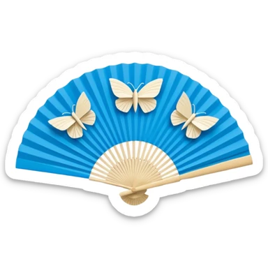 paper hand fan sticker