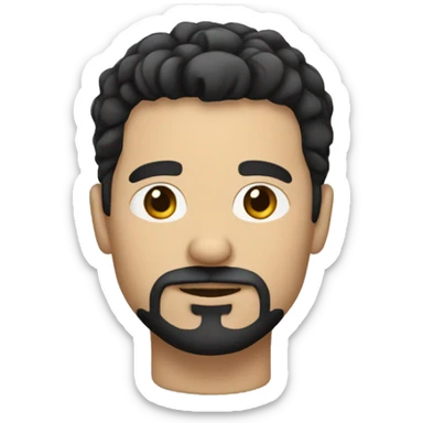 white man with short black hair and goatee sticker