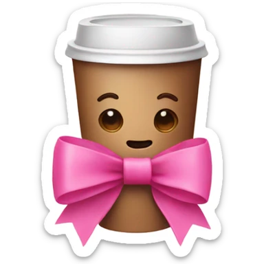 Coffee wrapped in a pink bow sticker