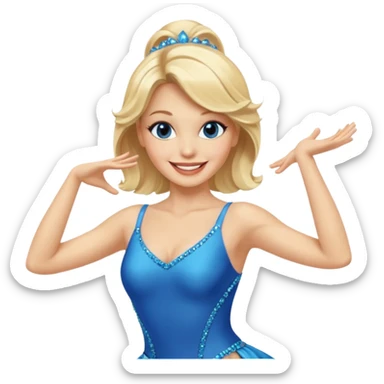 blue jazz style dance costume on blonde sticker