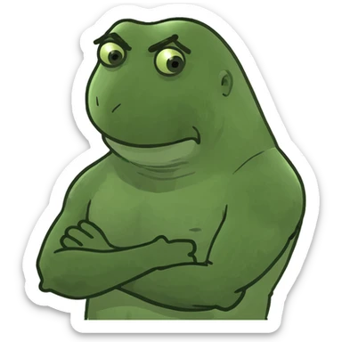 Angry guy crossing arms  sticker