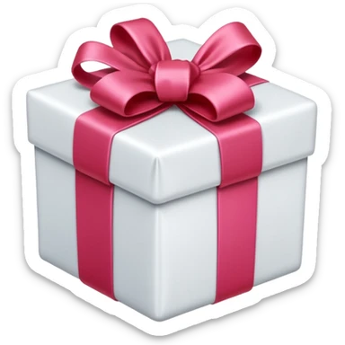 white and pink christmas present sticker