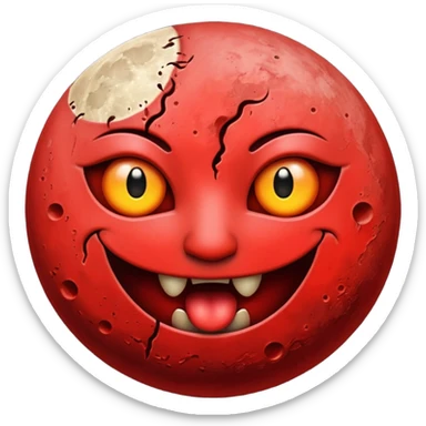Half bloody moon  sticker