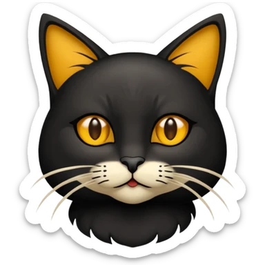 een zwarte kat die aan het wenen is met tranen sticker