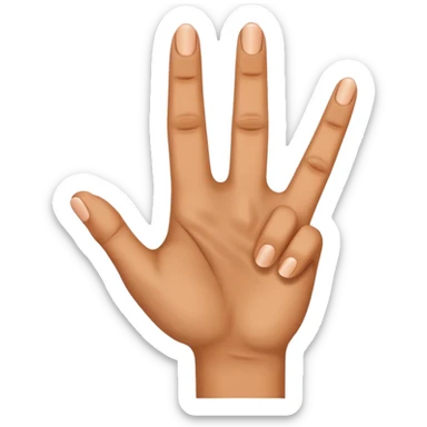 Mano mostrando 4 dedos sticker