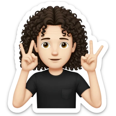 Eddie the freak from stranger things with his iconic hand sign like this "🤟" over his head sticker