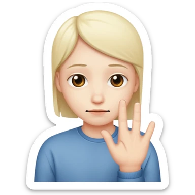 shy awkward fingers sticker