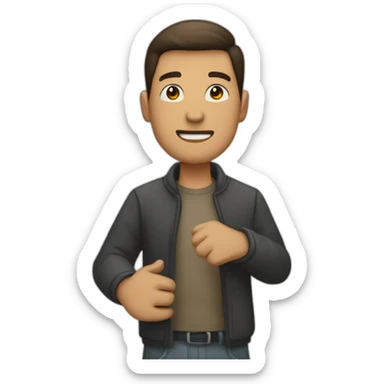 Hombre saludando con la mano hacia arriba sticker