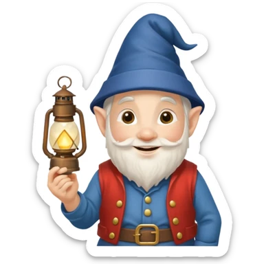 gnome with lanthern sticker