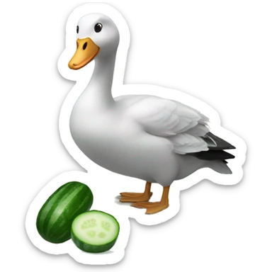 goose eating cucumber sticker