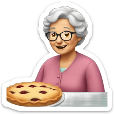 Granny with pies sticker