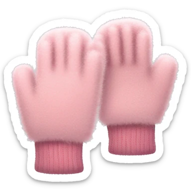 light Pink winter gloves that are fuzzy sticker