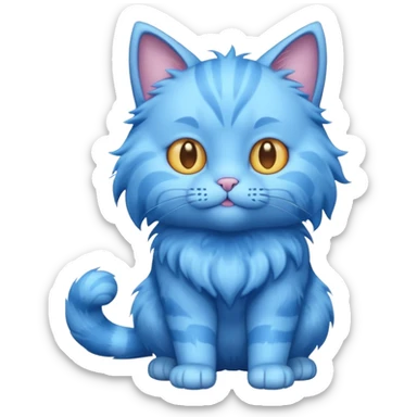 blue cat full body sticker
