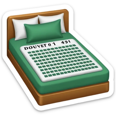 duvet with excel spreadsheet sticker