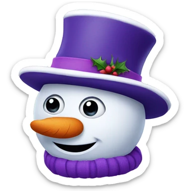 Snowman with purple hat sticker