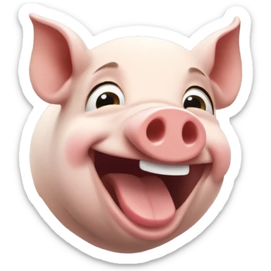 Ukraine pig laughing   sticker