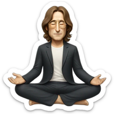 john lennon doing the lotus pose sticker