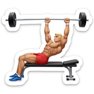 side-view bodybuilder lying down barbell glute-bridges sticker