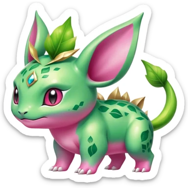 Shiny Exotic Bulbasaur-Leafeon-Bayleaf-Hybrid-Creature sticker