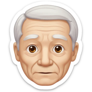 old man white neutral face without moustache and beard with hair sticker