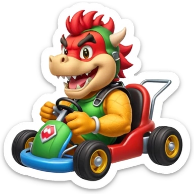 Bowser fait du kart sticker