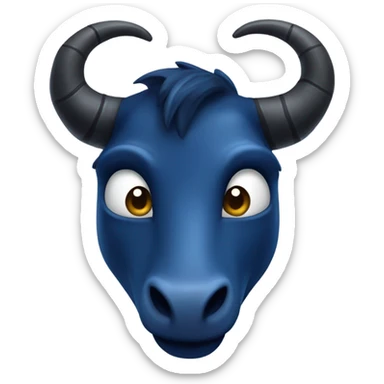 realistic dark blue horn sticker